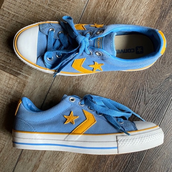 Converse Shoes - CONVERSE Star Player Suede Blue Yellow Sneaker 7.5